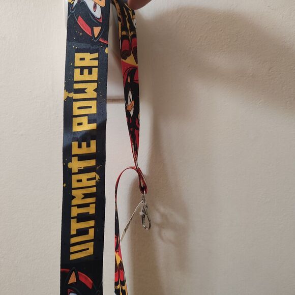Shadow The Hedgehog Cloth Lanyard With Metal Clasp Official Sega Collectible - Picture 3 of 3